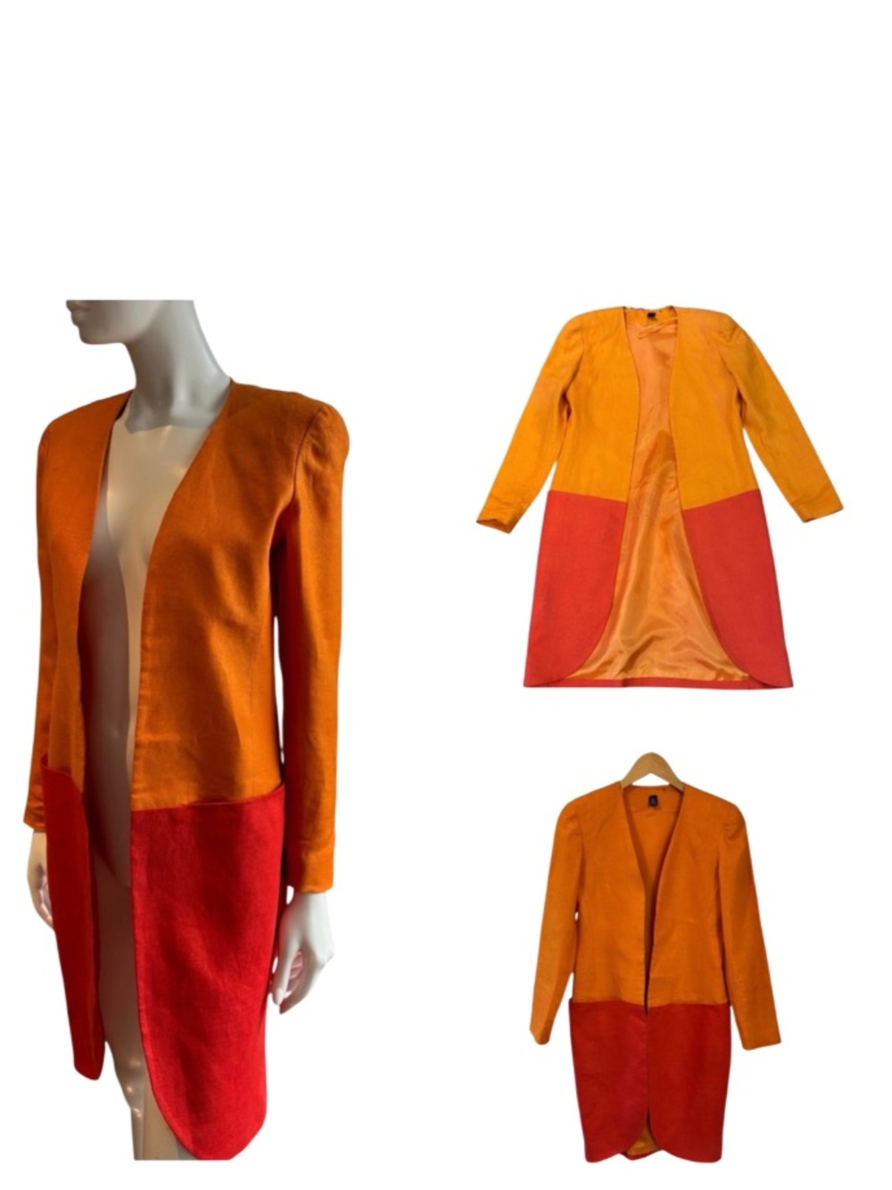Vintage Linen Colourblock Jacket